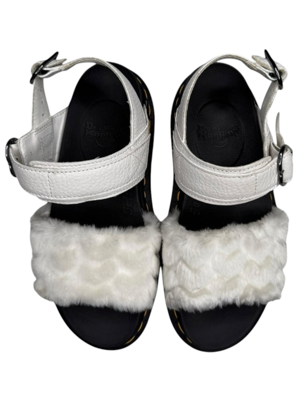 new Dr Martens ☁︎︎ Voss Fluffy Faux Fur Platform Sandal ☁︎︎ White Nappa ☁︎︎ 37 - Picture 11 of 17